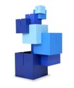 Dado Cubes Blue Scale Building Blocks